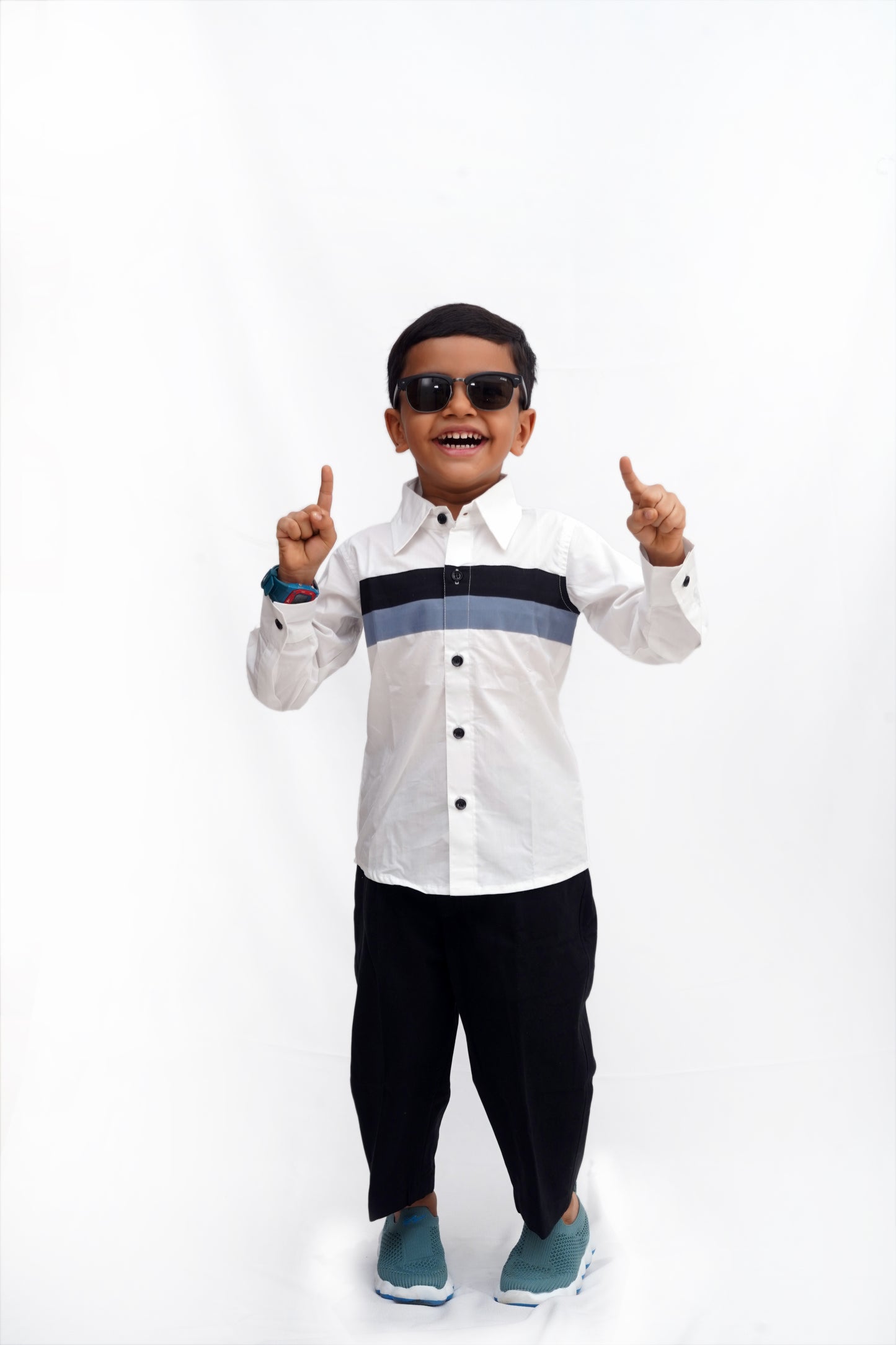Boys’ Classic White Shirt & Black Pant Set