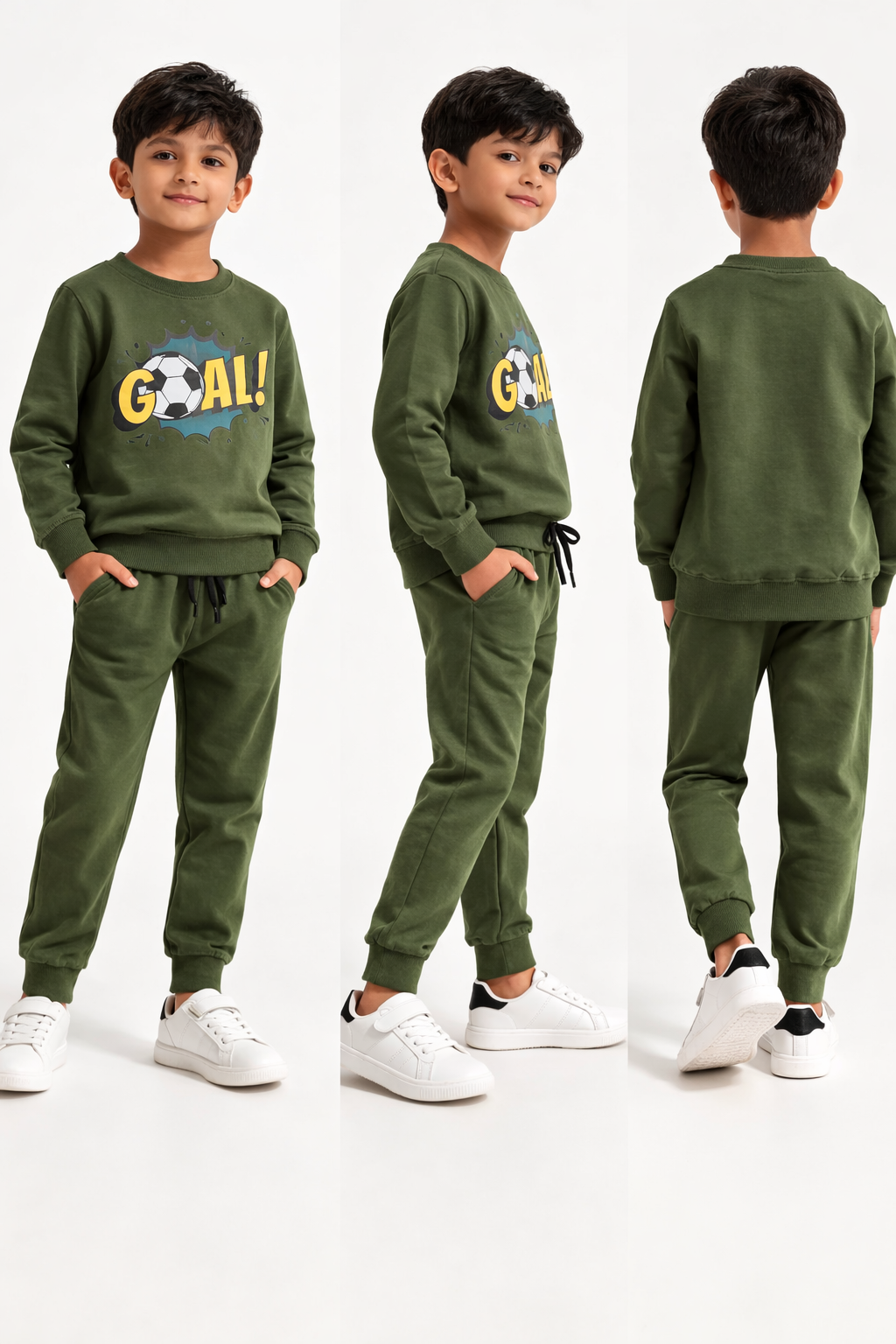 Olive "Goal" T-Shirt & Joggers PlayweBoysar Set – Lightweight Summer Travelwear