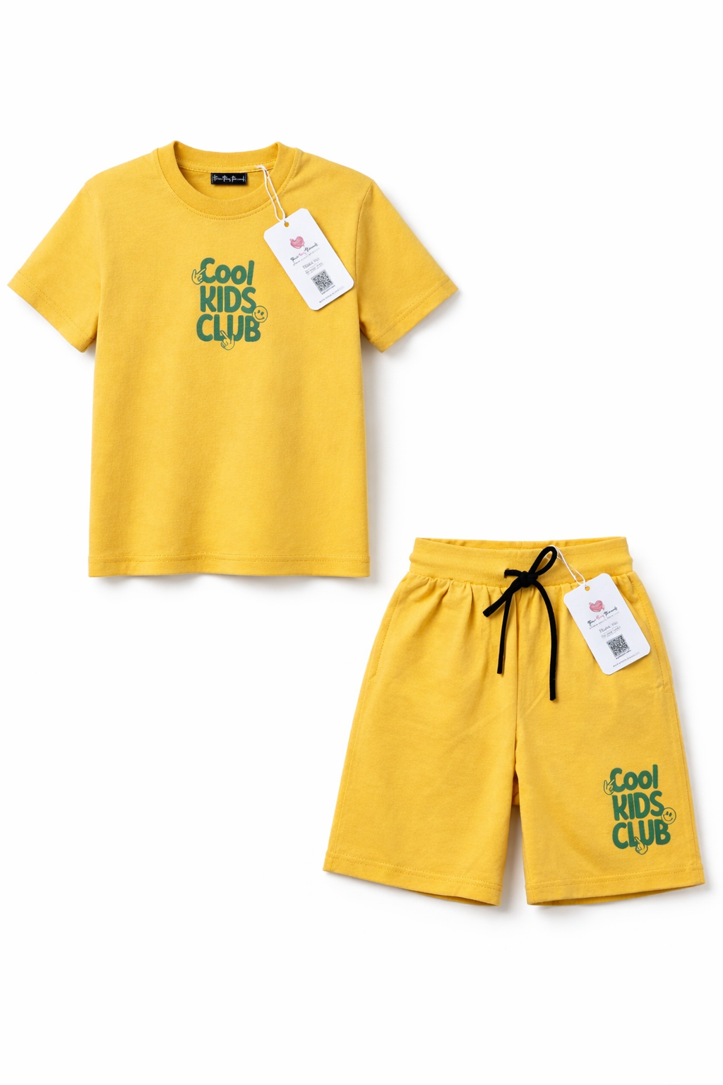Boys' "Cool Kids Club" Mustard T-Shirt & Shorts Playwear Set