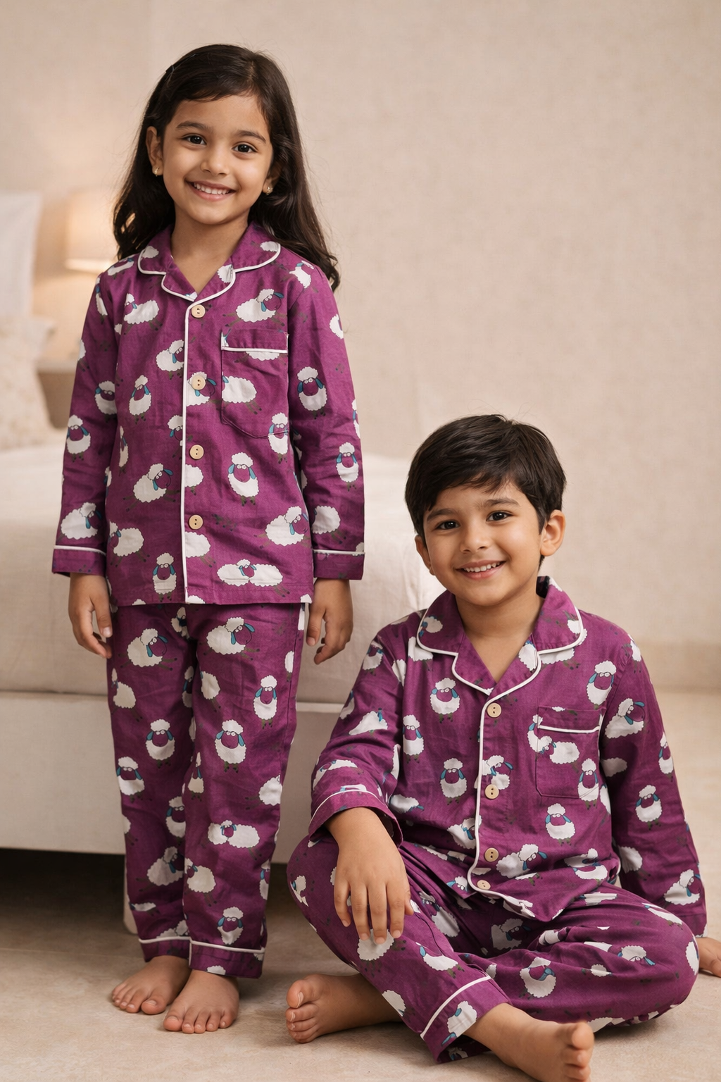 Lavender Dream Sheep Nightsuit Set